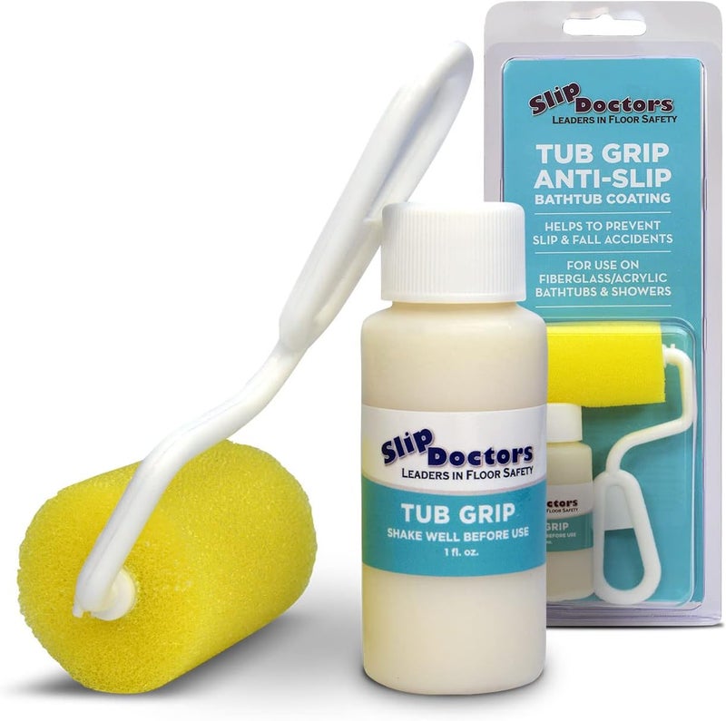 Slip Doctors Tub Grip Clear Anti-Slip Bathtub Coating with Roller - Image 1